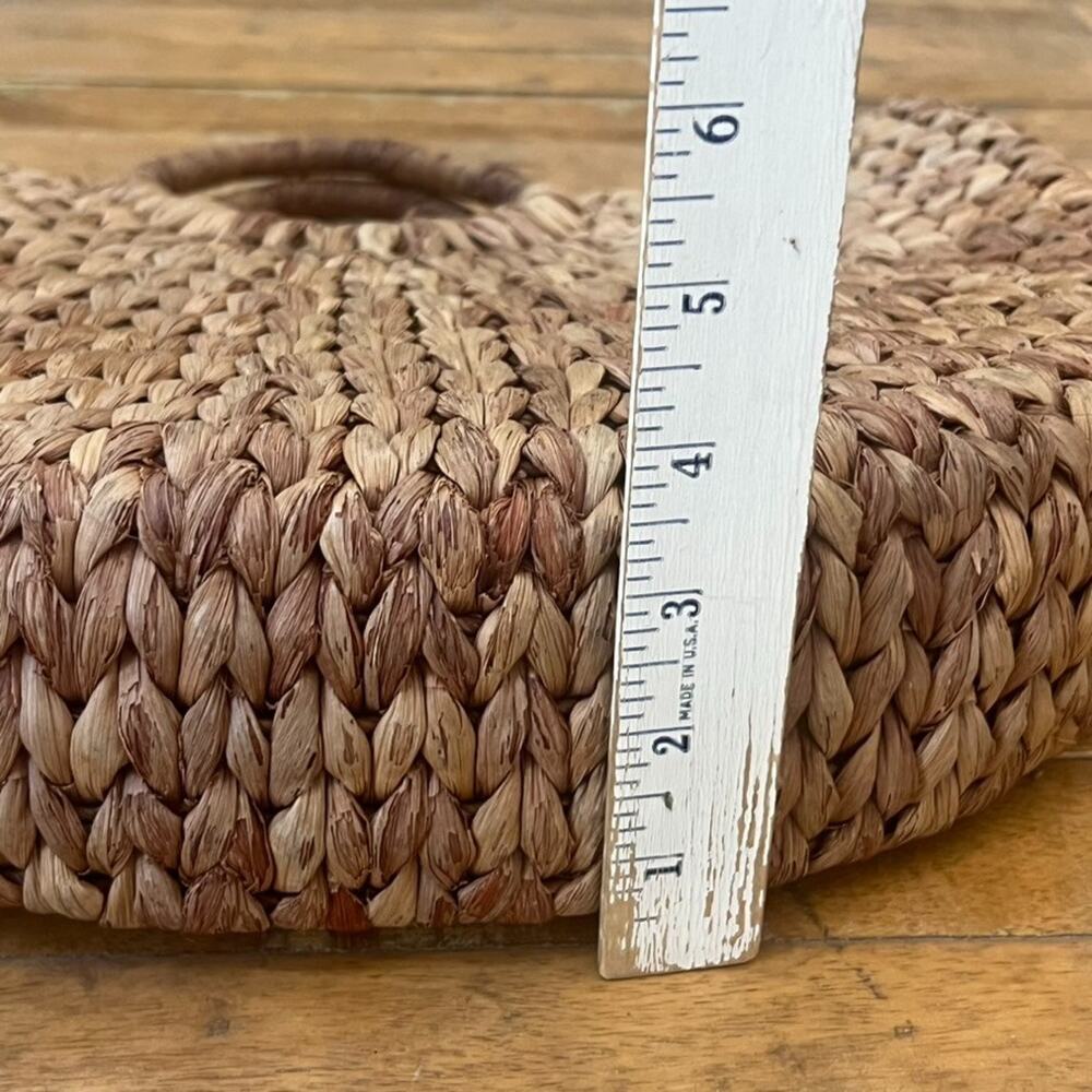 Xhilaration Straw Woven Tote Rattan Round Top Handle Handbag - Picture 12 of 13